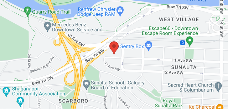 map of 404 2020 11 Avenue SW